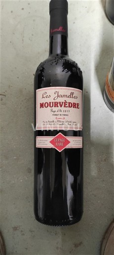 Languedoc et Roussillon Pays d'oc Les Jamelles Mourvèdre Cépage Rare 2017