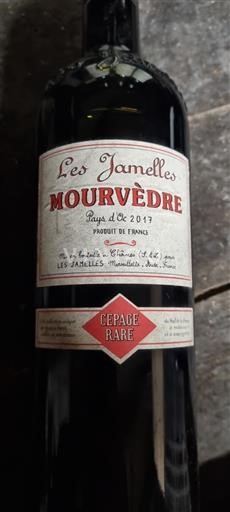 Languedoc e Roussillon Pays d'oc Les Jamelles Mourvèdre Cépage Rare 2017