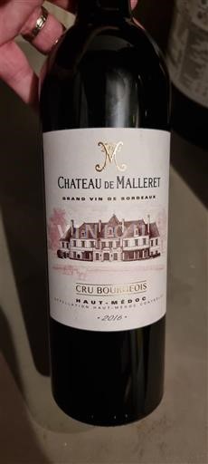Bordeaux Haut-Médoc Cru Bourgeois Château Malleret 2016