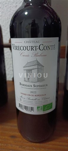 Bordeaux Bordeaux Supérieur Château Virecourt-Conté Ballua 2022