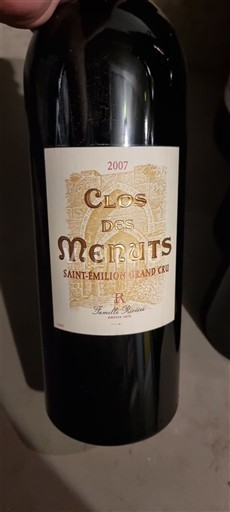 Bordeaux Saint-Émilion Grand Cru Clos des Menuts 2007