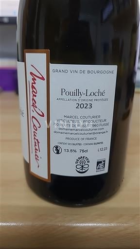 Burgundy Pouilly-Loché Marcel Couturier Le Bourg 2023