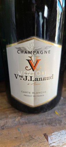 Vinos Espumosos Blanc brut Carte Blanche Veuve J. Lanaud 2020 Francia Champaña Champán AOC