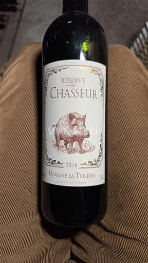 Wines Rouge sec Réserve du Chasseur Domaine La Tuilière 2016 France South West Vin de France