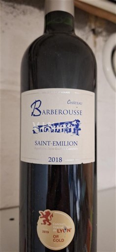 Bordeaux Saint-Émilion Château Barberousse 2018