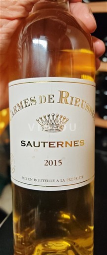 Bordeaux Sauternes Château Rieussec Carmes de Rieussec 2015