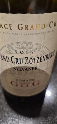 Alsace Grand Cru Domaine Gilbert Gilg Grand Cru Zotzenberg Sylvaner 2013