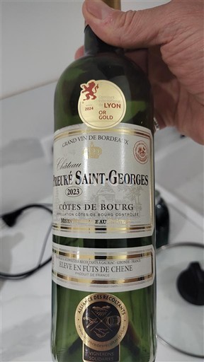 Burdeos Côtes-de-bourg Château Prieuré Saint-Georges Élevé en Fûts de Chêne 2023