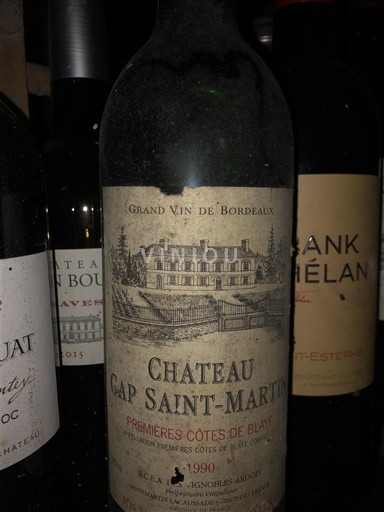 Bordeaux Côtes-de-Blaye Château Cap Saint-Martin 1990