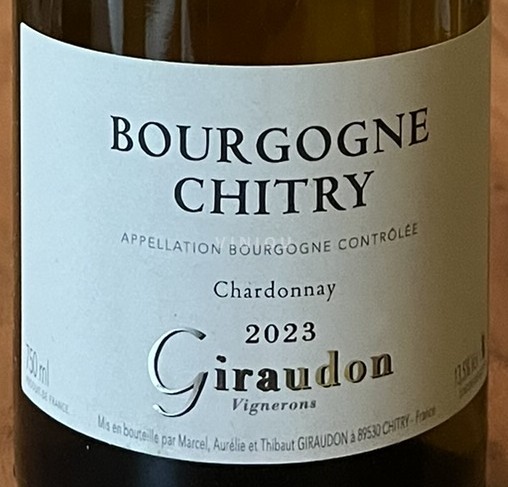 Borgoña Bourgogne Chitry Domaine Giraudon 2023