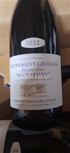 Borgoña Nuits-Saint-Georges Premier Cru Domaine François Legros Les Perrières 2022