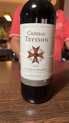 Bordeaux Lalande-de-Pomerol Château Teysson 2018