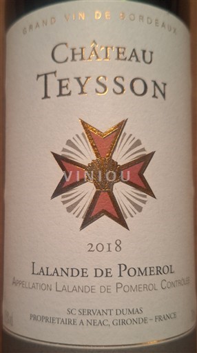 Burdeos Lalande-de-Pomerol Château Teysson 2018