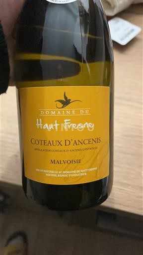 Dolina Loare Coteaux d'Ancenis Domaine Haut Fresne Malvoisie 2024