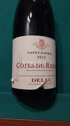 Rhône-dalen Côtes-du-Rhône Delas Saint-Esprit 2012