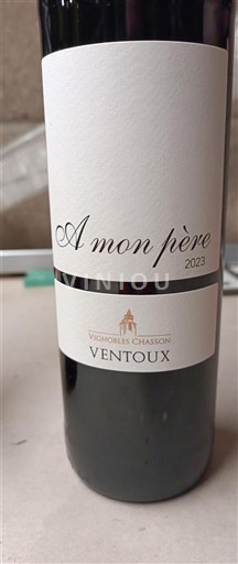 Rhônen laakso Ventoux Vignobles Chasson A mon père 2023