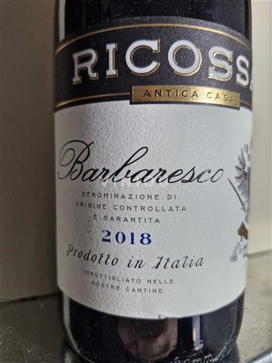 Piemont Barbaresco Ricossa Antica Casa Cantina Ricossa 2018
