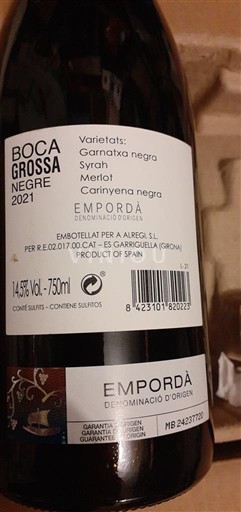 Catalogna Empordà Boca Grossa Negre 2021