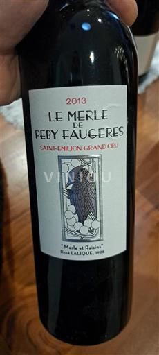 Bordeaux Saint-Émilion Grand Cru Péby Faugères Le Merle de Péby Faugères 2013