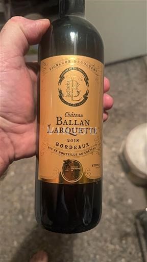Bordéus Château Ballan Larquette 2018