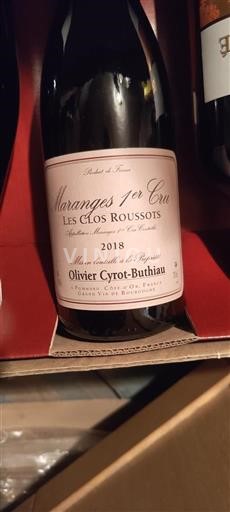 Burgundija Maranges Premier Cru Olivier Cyrot-Buthiau Les Clos Roussots 2018