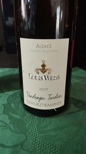 Elsass Vendanges Tardives Louis Weiss Vendanges Tardives Gewurztraminer 2017