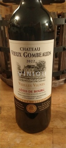 Burdeos Côtes-de-bourg Château Vieux Gombeauds Vieilles Vignes 2022