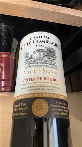 Bordeaux Côtes de Bourg Château Vieux Gombeauds Vieilles Vignes 2022