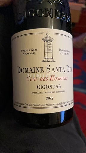 Rhônen laakso Gigondas Domaine Santa Duc Clos des Hospices 2022