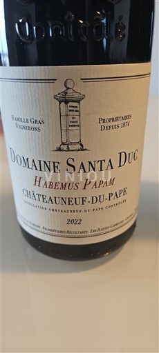 Vinhos Rouge sec Habemus Papam Domaine Santa Duc 2022 França Vale do Ródano Châteauneuf-du-Pape AOC