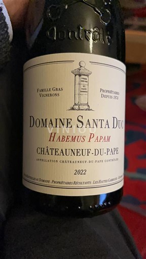 Vallée du Rhône Châteauneuf-du-pape Domaine Santa Duc Habemus Papam 2022