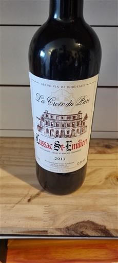 Bordéus Lussac-Saint-Émilion La Croix du Parc 2013