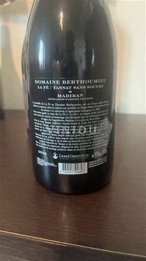 Sud-Ouest Madiran Domaine Berthoumieu La Fé 2020