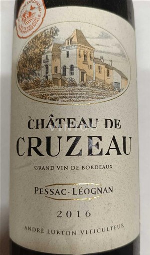 Бордо Пессак-Леоньян Château Cruzeau 2016