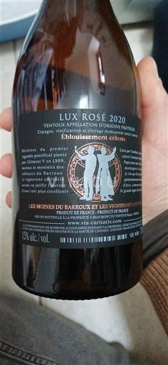 Rhônen laakso Ventoux Les Moines du Barroux et les Vignerons Lux Rosé 2020