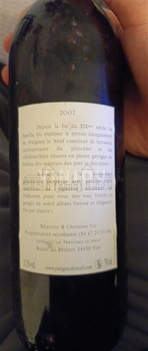 Languedoc Niet gespecificeerd Domaine Preignes le Neuf 2007