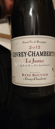 Burgundy Gevrey-Chambertin René Bouvier La Justice 2012