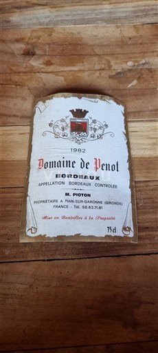 Burdeos Bordeaux Domaine Penot 1982