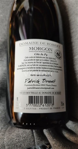 Beaujolais Morgon Domaine Robert Côte du Py Senza annata