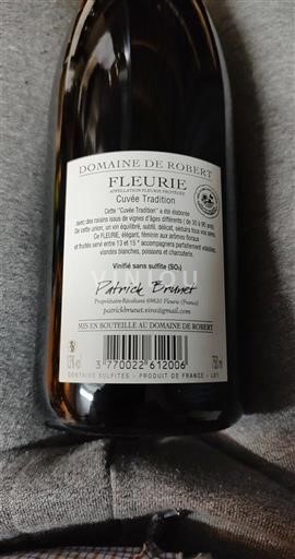 Vin Rouge sec Cuvée Tradition Domaine Robert Non millésimé France Beaujolais Fleurie AOC