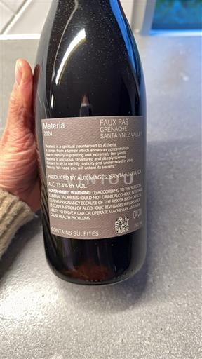 Kalifornijske AVA Dolina Santa Ynez Materia Faux Pas 2021