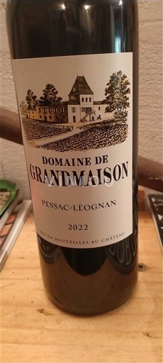 Bordeaux Pessac-Léognan Domaine Grandmaison 2022