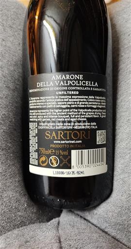 Vénétie Amarone della Valpolicella Sartori Non Millésimé