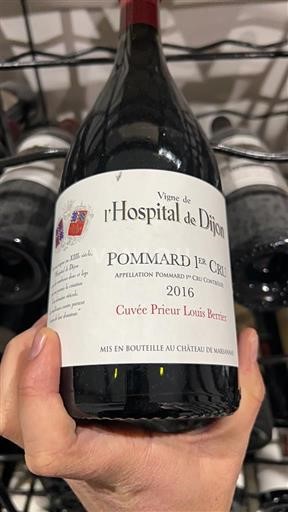 Burgundy Pommard Premier Cru Vigne de l'Hospital de Dijon Prieur Louis Berne 2016