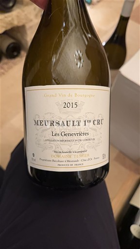 Víno Blanc sec Les Genevrières Domaine Tessier 2015 Francie Burgundsko Meursault AOC Premier Cru