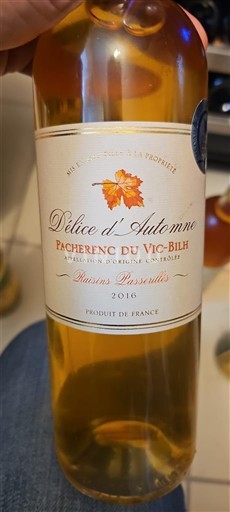 Lounais-Ranska Pacherenc-du-vic-bilh Délice d'Automne 2016