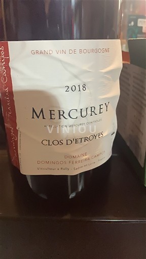 Burgundsko Mercurey Domaine Domingos Ferreira Campos Clos d'Etroyes 2018
