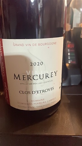 Burgundsko Mercurey Domaine Domingos Ferreira Campos Clos d'Etroyes 2020