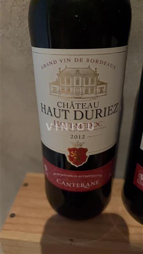 Bordeaux Haut-Médoc Château Haut Duriez Canterane 2012