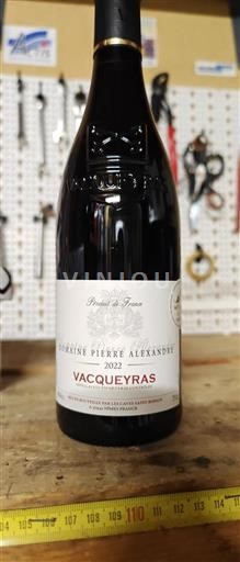 Vin Rouge sec Domaine Pierre Alexandre 2022 France Vallée du Rhône Vacqueyras AOC